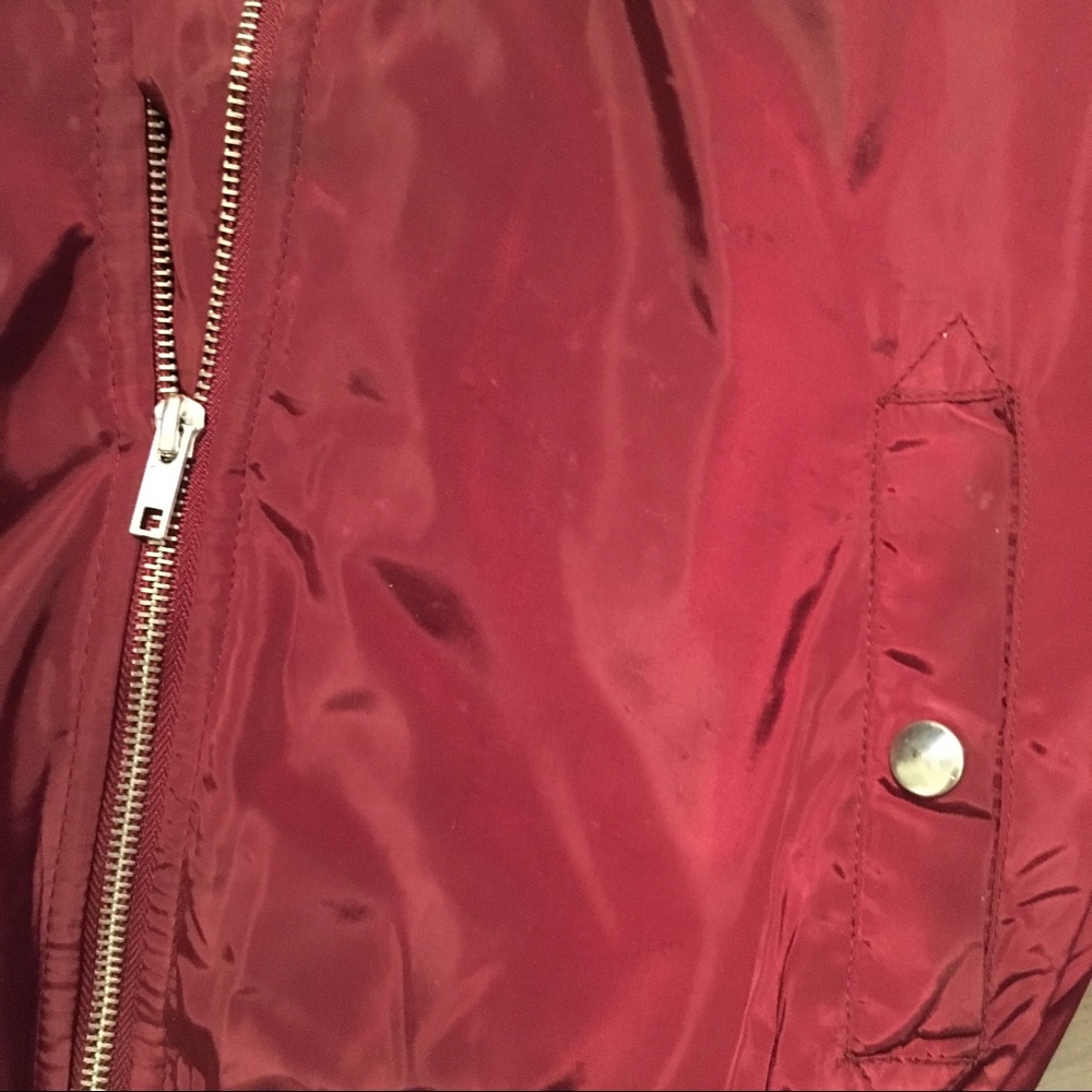 Maroon Bomber Jacket - image 8
